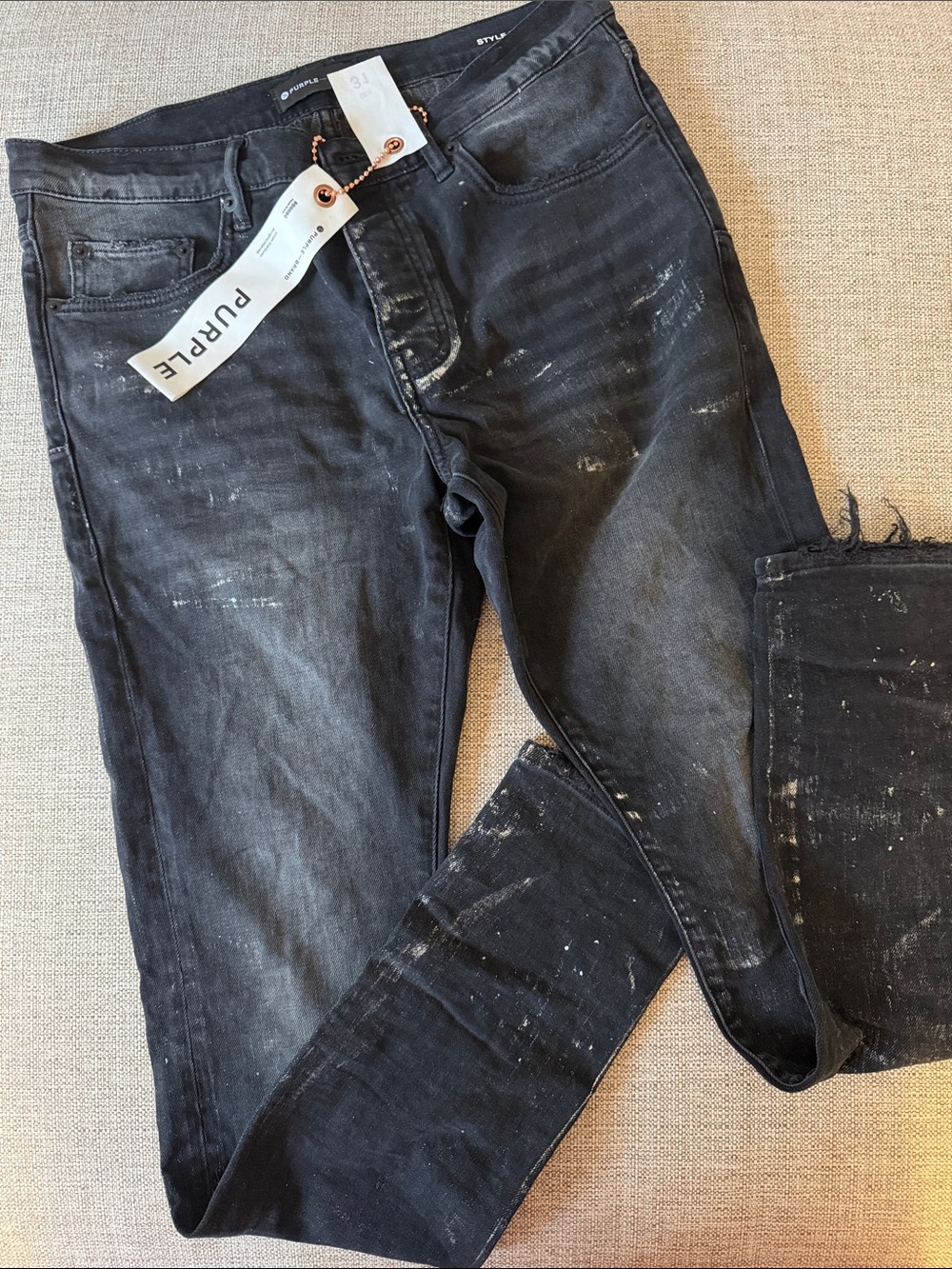 Purple Brand Men’s Black Distressed Slim Jeans